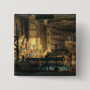 Preparing Scenery in a Theatre 15 Cm Square Badge