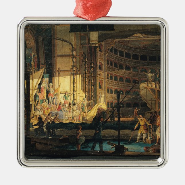 Preparing Scenery in a Theatre Metal Tree Decoration (Front)