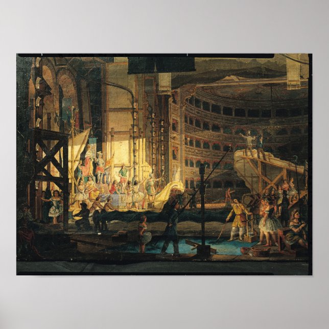 Preparing Scenery in a Theatre Poster (Front)