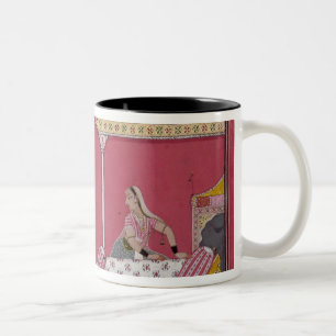 Preparing the Bed, Bilaspur, c.1690-1700 Two-Tone Coffee Mug