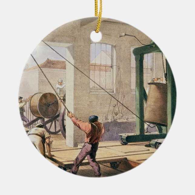 Preparing the Cable, from 'The Atlantic Telegraph' Ceramic Ornament (Front)