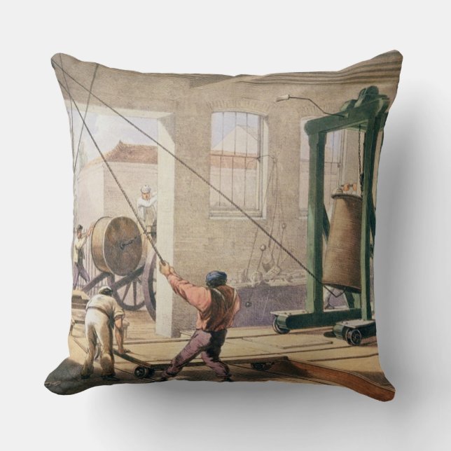 Preparing the Cable, from 'The Atlantic Telegraph' Cushion (Front)