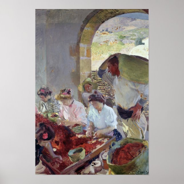 Preparing the Dry Grapes, 1890 Poster (Front)