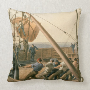 Preparing to launch one of the large buoys, August Cushion