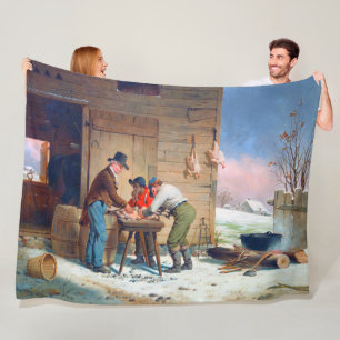 Preparing Turkey for Christmas Francis Edmonds  Fleece Blanket