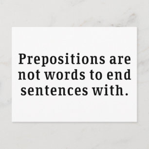 Prepositions Postcard