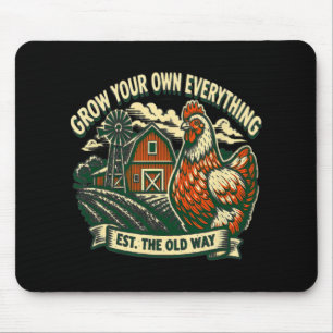 Prepper Grow Food Chicken Farmer Cottagecore Off G Mouse Pad