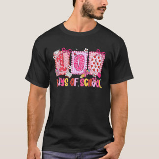 Preppy 100 Days of School 100th Day Coquette Bow T T-Shirt