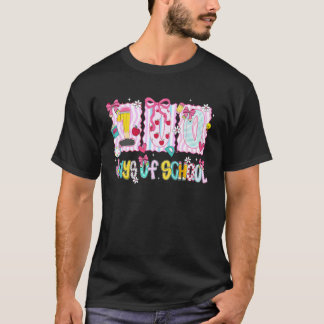Preppy 100 Days of School Coquette Bow Girl Women T-Shirt