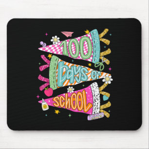 Preppy 100 Days Of School Pennant Bynner Boy Girl Mouse Pad