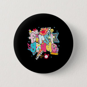 Preppy 1st Grade Dream Team Back To School Teacher 6 Cm Round Badge