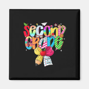 Preppy 2nd Grade Dream Team Back To School Teacher Magnet