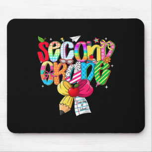 Preppy 2nd Grade Dream Team Back To School Teacher Mouse Pad