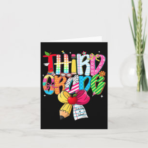 Preppy 3rd Grade Dream Team Back To School Teacher Card