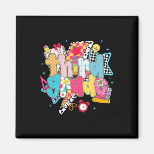 Preppy 3rd Grade Dream Team Back To School Teacher Magnet