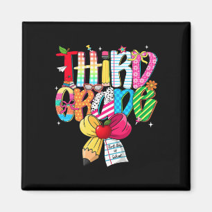 Preppy 3rd Grade Dream Team Back To School Teacher Magnet