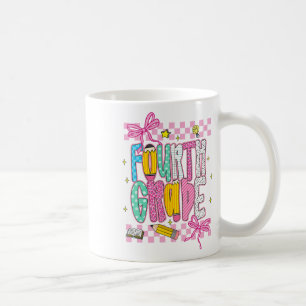 Preppy 4th Grade Back To School First Day Of Fourt Coffee Mug