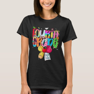 Preppy 4th Grade Dream Team Back To School Teacher T-Shirt