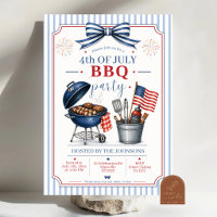 Preppy 4th of july independent Day BBQ Invitation