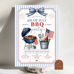 Preppy 4th of july independent Day BBQ Invitation