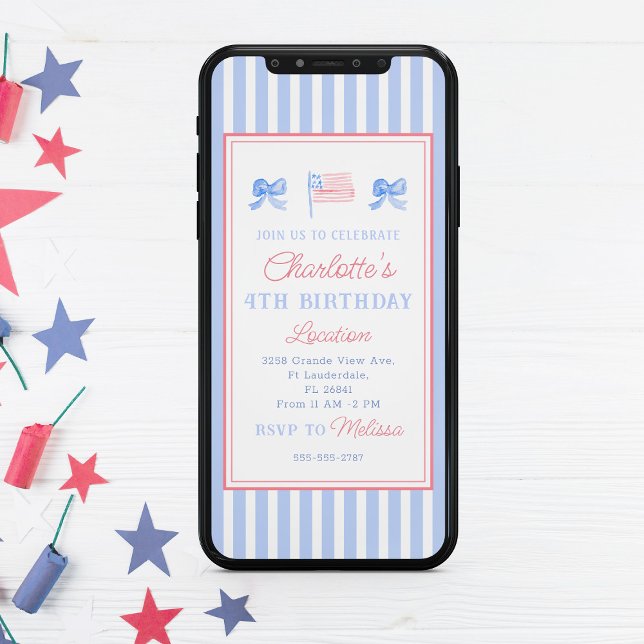 Preppy 4th of July Party  Invitation (Creator Uploaded)
