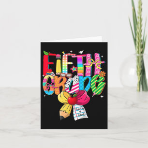 Preppy 5th Grade Dream Team Back To School Teacher Card