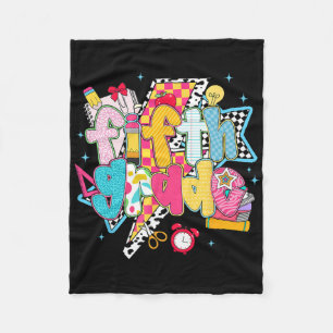 Preppy 5th Grade Dream Team Back To School Teacher Fleece Blanket