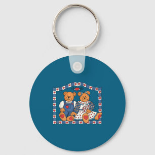 Preppy 90s Frame Teddy Bear Key Ring