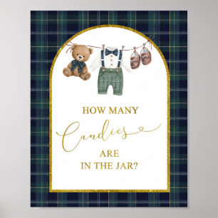 Preppy a little gentleman Baby Shower Game Sign