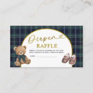 Preppy a little gentleman Diaper Raffle Enclosure Card