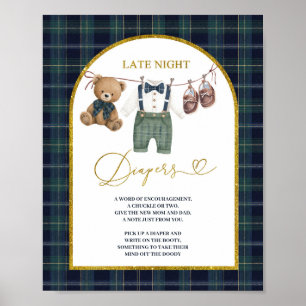 Preppy a little gentleman Late Diapers Poster