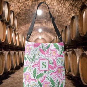 Preppy Alligator Wine Monogram Crossbody Bag