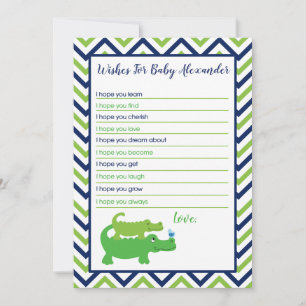 Preppy Alligator Wishes for Baby Card