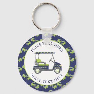 Preppy Alligators Golf Cart Key Ring