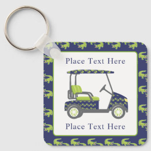 Preppy Alligators Golf Cart Key Ring