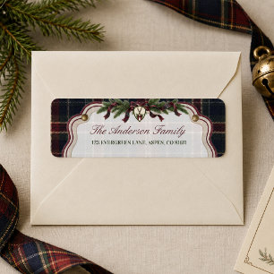 Preppy Après Ski Family Christmas Return Address Label
