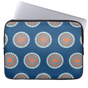 Preppy arabesque polka dot dots tribal pattern laptop sleeve