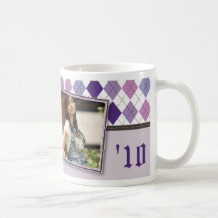 Preppy Argyle Graduation Mug (purple scheme)