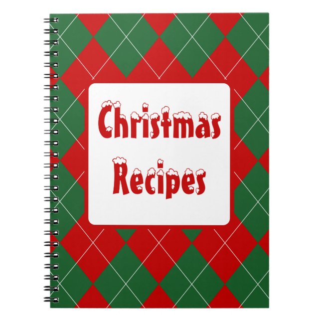 Preppy Argyle Tartan Diamond Plaid Red Green Notebook (Front)