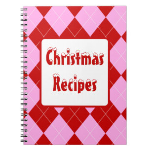 Preppy Argyle Tartan Diamond Plaid Red Pink Notebook