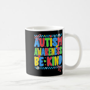 Preppy autism awareness be kind for teacher women coffee mug