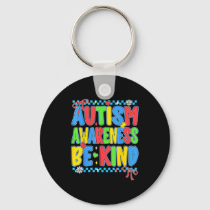 Preppy autism awareness be kind for teacher women key ring