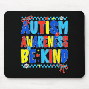 Preppy autism awareness be kind for teacher women mouse pad