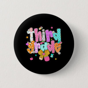 Preppy Back To School 3rd Grade Coquette Bow Girls 6 Cm Round Badge