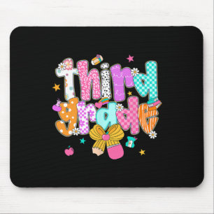 Preppy Back To School 3rd Grade Coquette Bow Girls Mouse Pad