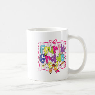 Preppy Back To School Coquette Fourth Grade Girly Coffee Mug