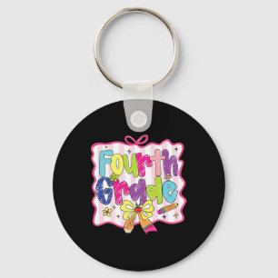 Preppy Back To School Coquette Fourth Grade Girly  Key Ring