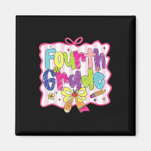 Preppy Back To School Coquette Fourth Grade Girly Magnet