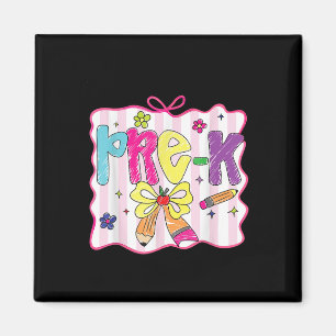 Preppy Back To School Coquette Prek Preschool Girl Magnet