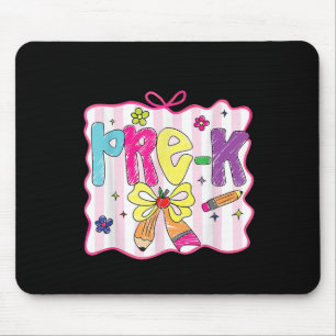 Preppy Back To School Coquette Prek Preschool Girl Mouse Pad